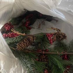 Giant Fire mantel Garland Christmas 5 Total