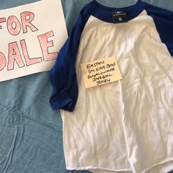 Boys Baseball Cotton Jersey Royal Blue/wh Sm