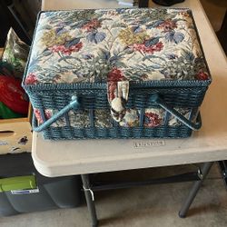 Sewing Basket With Many Things Inside