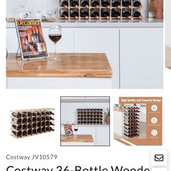 Costway 36-Bottle Wooden Wine Rack for Wine Cellar
