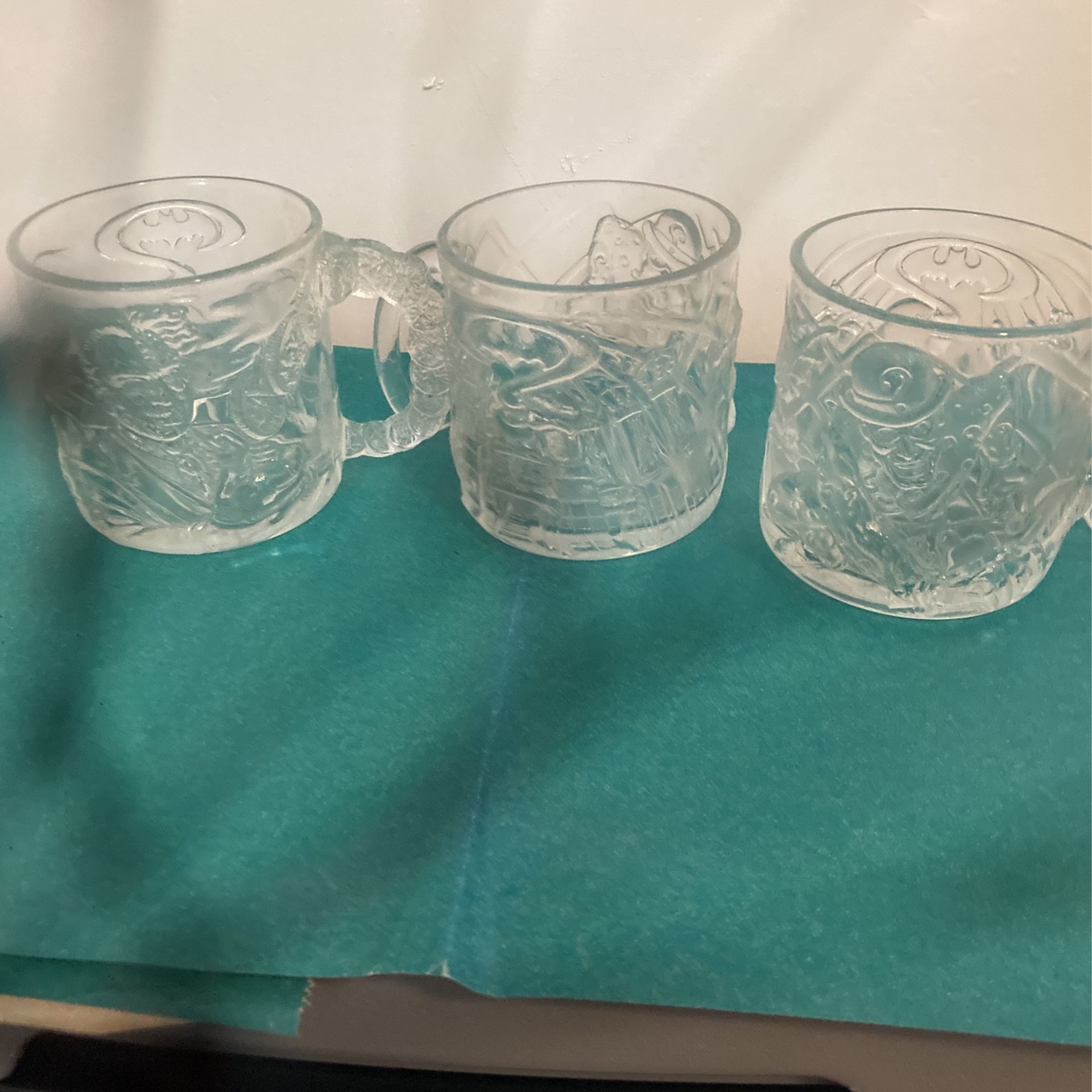Vintage McDonald’s 3pc Batman Collectible Glass Cups