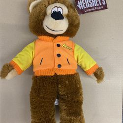 Reese’s Hershey Brown Teddy Bear Plush 15” Wearing Jacket 2009  Toy Factory New