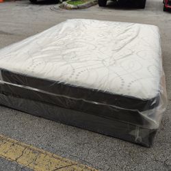 NEW MATTRESS FULL SIZE PLUSH WITH BOX SPRING 