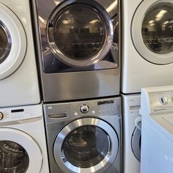 LG Front Loading Washer And Stackable Gas Dryer Set 