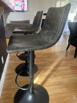 Crate And Barrel Leather Stools