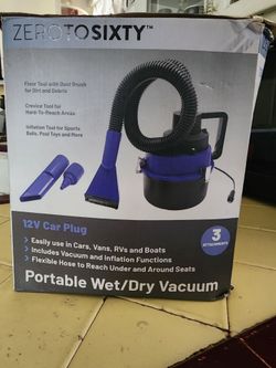 Zero to sixty 12v portable wet/dry car vacuum
