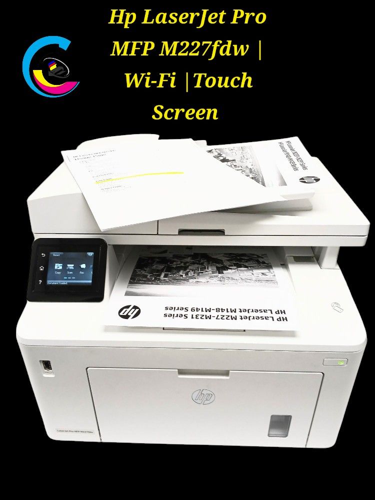 Laser Printer Hp LaserJet Pro MFP M227fdw || All-in-One || Touch Screen || WIRELESS || Prints Automatically Double-Sided || Speed Up To 30ppm ||