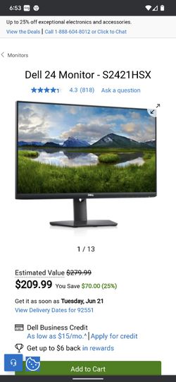 Monitor 24" $80 Each