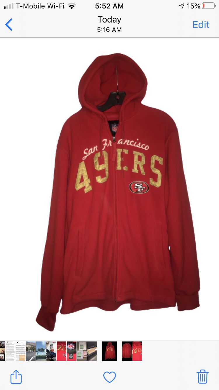 San Francisco 49ers NFL zipped hoodie jacket