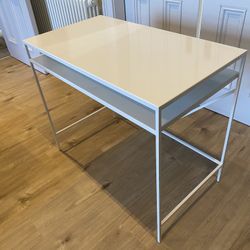 Desk - Slim White Metal 