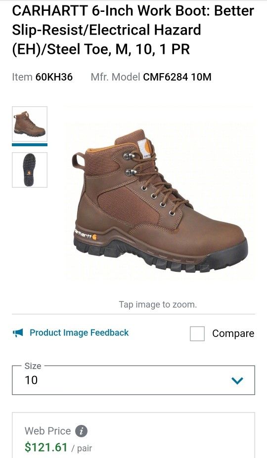 Brand New Carhartt Steel Toe Work Boots