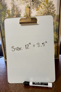Glass Dry Erase Board / Desktop Whiteboard – Gold Stand