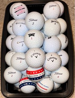 50 Golf Balls As Pictured - Callaway, TaylorMade, Titleist......