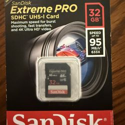 SanDisk Extreme Pro 4K 32GB 95MB/s SDHC UHS-I Card
