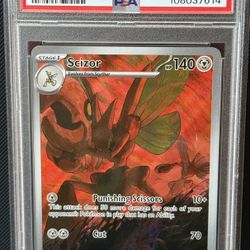 2023 POKEMON OBSIDIAN FLAMES SCIZOR ILLSUTRATION RARE PSA 9