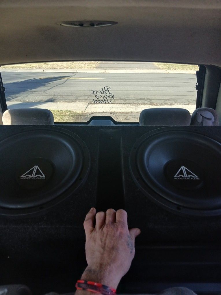Two 12" Subs In Box & Amp
