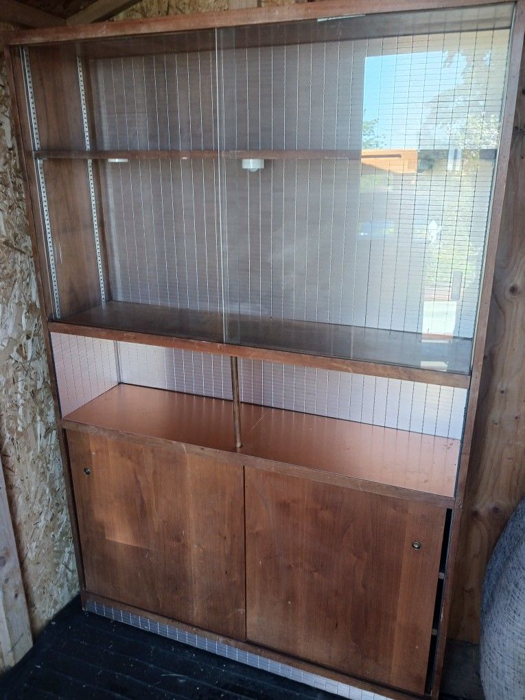 Mid-century Modern China Hutch Glass Display Case