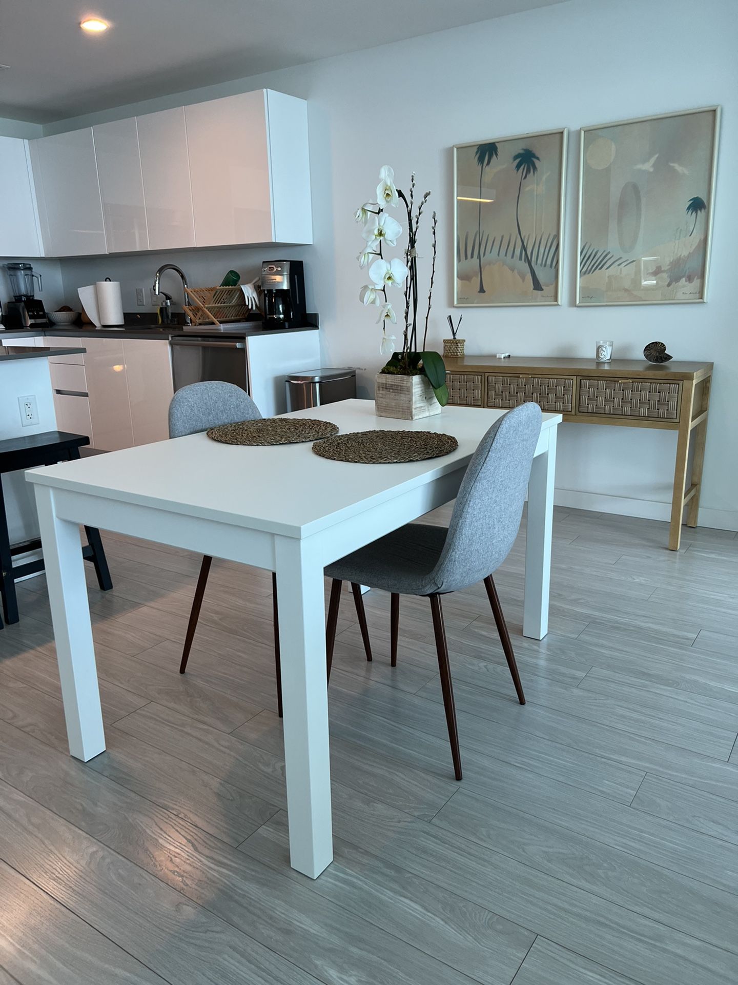 White IKEA Laneberg Table