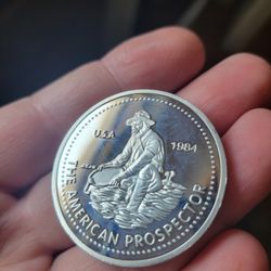 1984 Engelhard American Prospector - 1 oz .999 Fine Silver Round