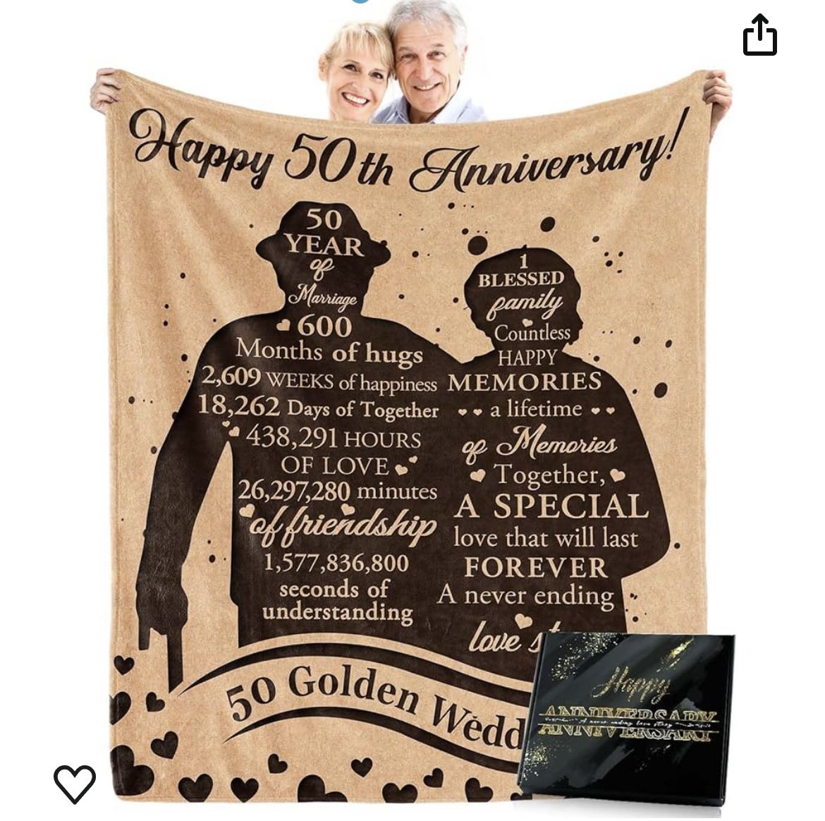 50th Anniversary Wedding Gifts Blanket