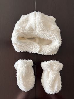 Baby Sherpa Hat And Mittens 0-9 Months