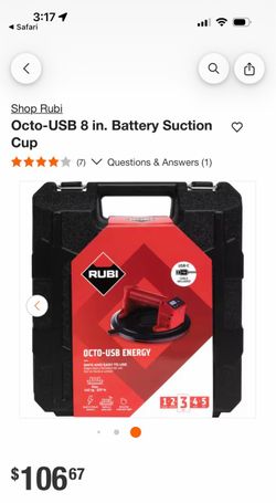 RUBI Electric TILE Vacuum Suction Cup BRAND NEW