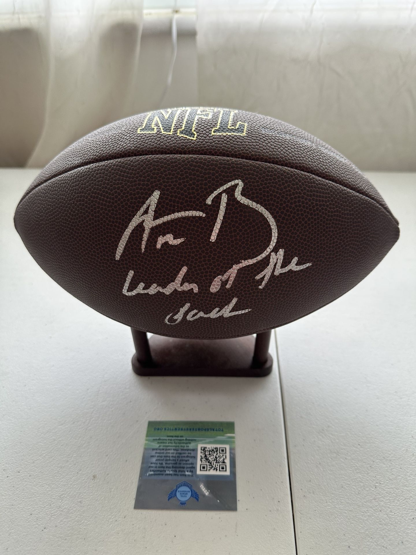 AARON RODGERS SIGNED GREEN BAY PACKERS QB AUTOGRAPHED WILSON FOOTBALL w/COA 725