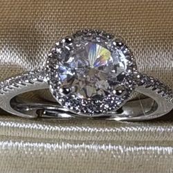 High Quality Moissanite  Ring For Women Shiny Zircon One Carot Engagement Wedding Ring