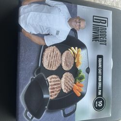 10inch Square Cast Iron Grill Pan New