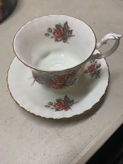 Royal Albert Centennial Rose Porcelain Teacup and Saucer with Rose Pattern