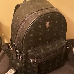 MCM Black Studded Backpack