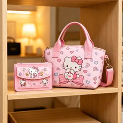 NEW! - Hello Kitty Pink 2-Piece Bag Set 🎀 Handbag + Wallet | Sanrio