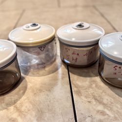 4pcs Vacuum Seal Food saver Canisters  (5” Diameter)