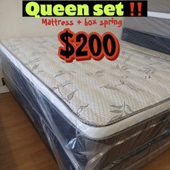 Queen Size Pillow Top Mattress Set βΌοΈ