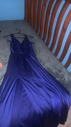 Royal Blue Satin Formal Maxi Dress