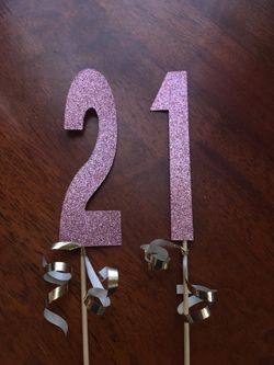 Number 21 cut outs used for center pieces