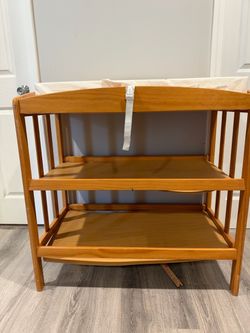 Baby Diaper Changing Pad and Wooden Changing Table with Shelves