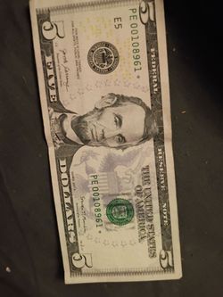 2017 A $5 star note low serial number