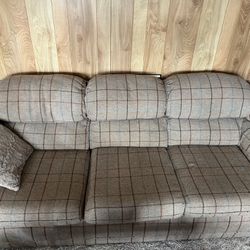 Plaid Couch And Matching Chair 