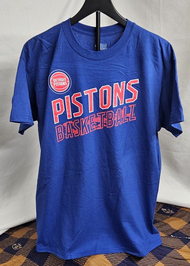 Men's Detroit Pistons Basketball NBA Apparel T-Shirt Size Large Blue