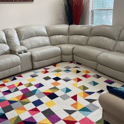 Sectional Leather Sofa With  Electric Recliner 