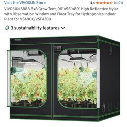 8x8 Grow Tent, (Used)