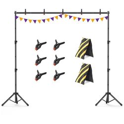 Backdrop Stand 10x7.5ft, Height Adjustable and Width Adjustable Backdrop Stand, Back Drop Stand for Balloon Arch, Photo, Parties
