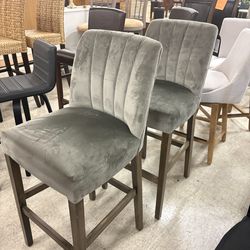 Two bar stools gray