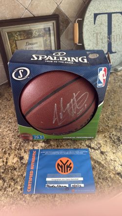 John Starks signed basketball & certification