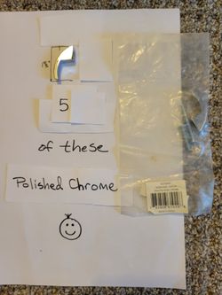 5 Polished Chrome cabinet & drawer Euro-tech hook knobs