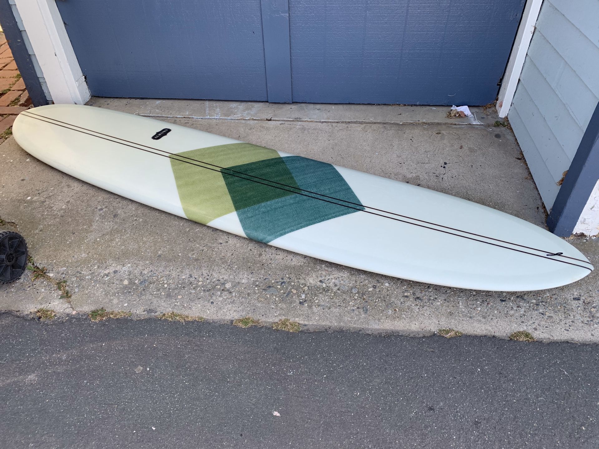 Almond longboard single fin surfboard
