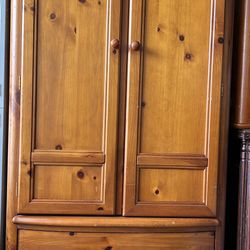 Solid Pine Armoire/ Wardrobe Cabinet