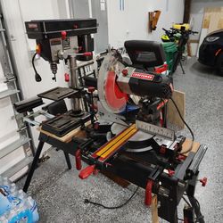 Miter Saw and Drill Press on stand