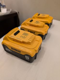 3 DeWalt 5 amp batteries